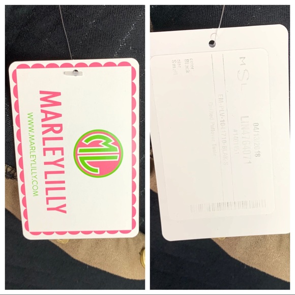 Marley Lilly monogram MLS quilted tunic sweatshirt NWT - Picture 13 of 15